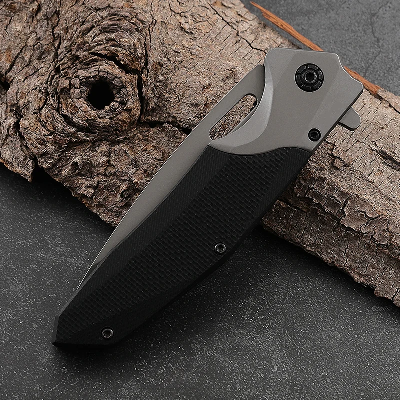Custom Logo Folding Pocket Knife for Outdoor EDC Portable Knife G10 Handle Black Newest Knife product view 4