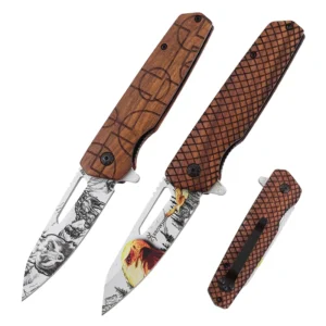 Wholesale Custom Design 3D Pattern Stainless Steel Bıçak Handle Folding Outdoor Cutting Tool Knife