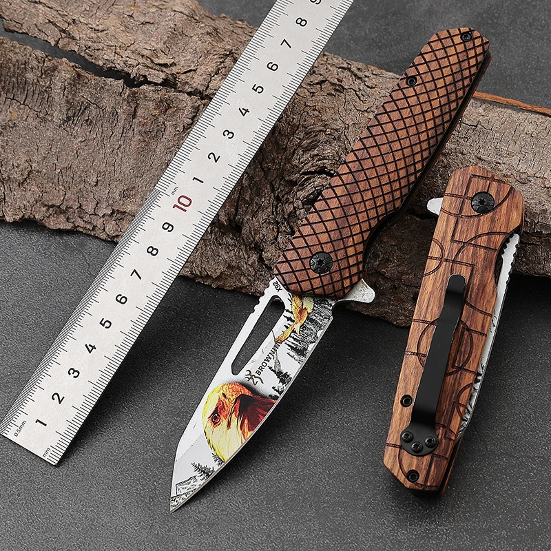 Wholesale Custom Design 3D Pattern Stainless Steel Blade Handle Folding Outdoor Cutting Tool Knife product view 4