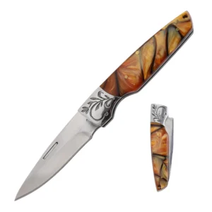 Wholesale Folding Resin Handle Stainless Steel Blade Knife Camping DIY Customization Supported Knife