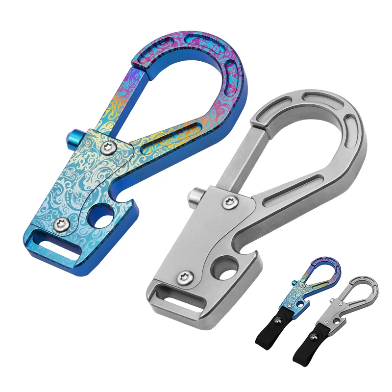 High Quality Matt Black Titanium Alloy Carabiner Snap Hooks Customizable OEM DIY ODM Industrial Inner Diameter for Olecranon - product view 1