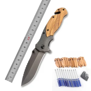 Best Selling Custom Carve X50 Olive Wood Handle Steel Klinge Outdoor Camping EDC Folding Pocket Knife product view 1
