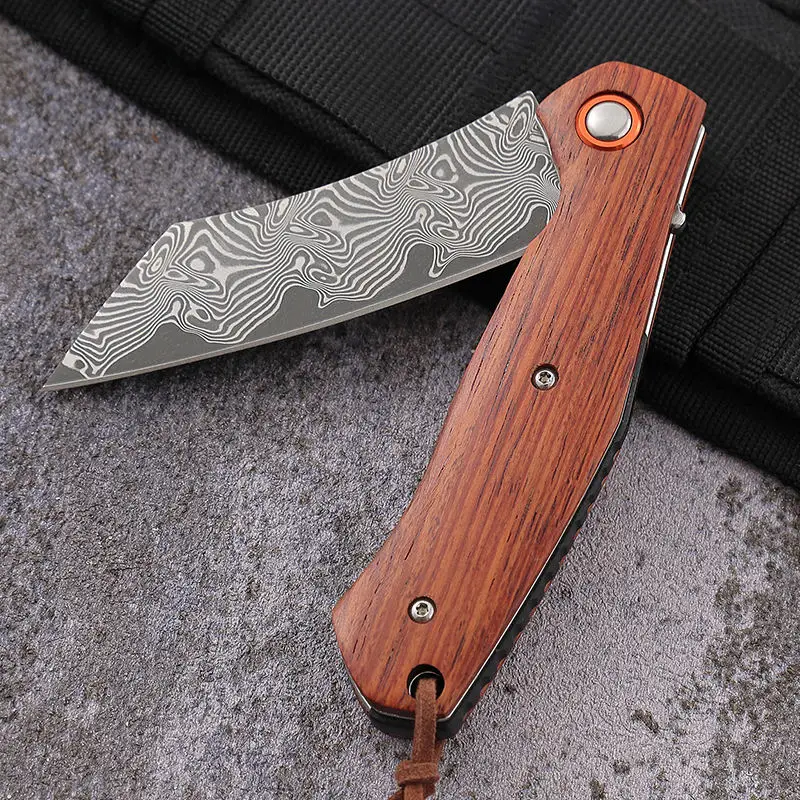 2026 New Top Quality High End Boutique Professional Outdoor Couteaux de poche Damascus Knife for Vente en gros product view 3