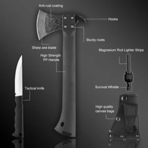 Usine Direct Portable Salutgh Quality Splitting Carbon Steel Camping Wood Splitting Hatchet PP Axe for Wholesale