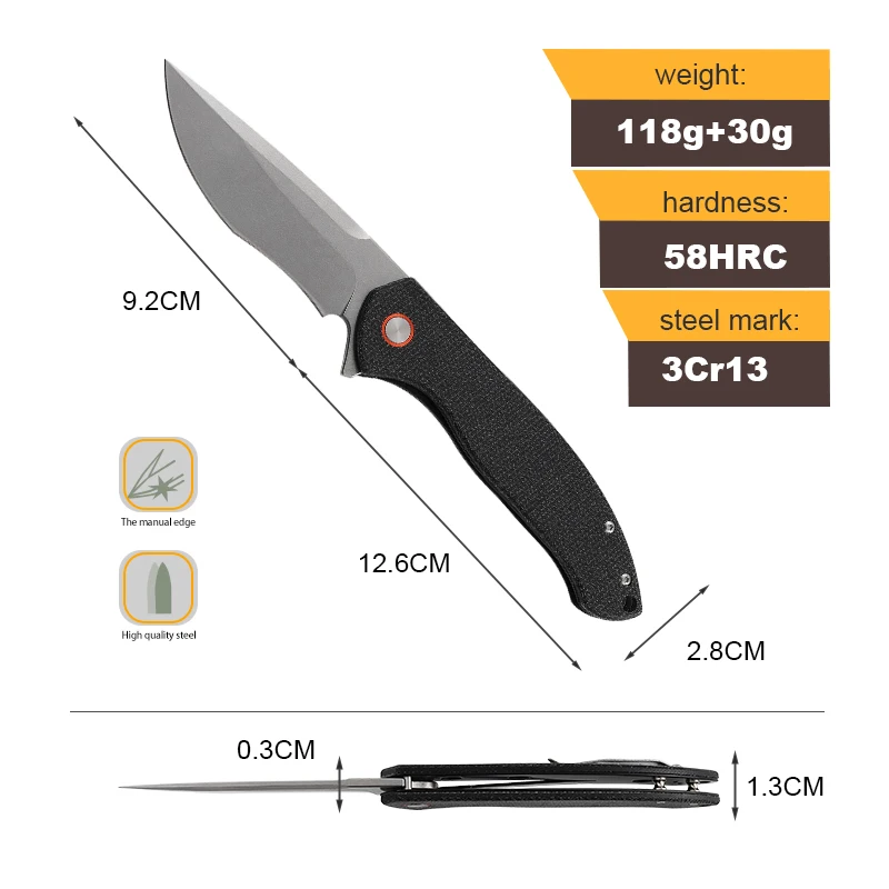 Professional Factory D2 Stainless Steel Folding Blade Pocket Knife G10 Handle for Outdoor Camping Hunting Laser Logo - product view 2