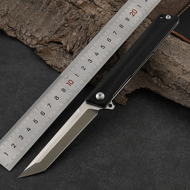 D2 Men EDC Camping Survival Industrial Hunting G10 Handle Folding Pocket Knife DIY Features OEM Customizable From China - product view 3