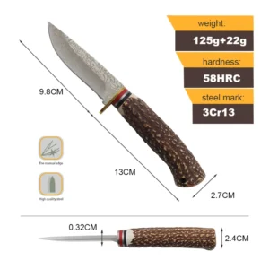 Most Popular Outdoor Survival Camping Fixed Hunting Knife Stainless Steel Wood Utility Industrial Use OEM Customizable - product view 2