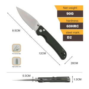 Wholesale EDC Folding Terä Pocket Knife D2 Steel Micarta G10 Handle Outdoor Purposes Customizable