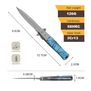 EDC Folding Camping Knife 3Cr13 Stainless Steel Blade with Resin Handle Customizable DIY Enthusiasts product view 2