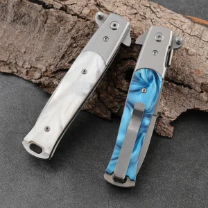EDC Folding Camping Knife 3Cr13 Stainless Steel Blade with Resin Handle Customizable DIY Enthusiasts product view 4