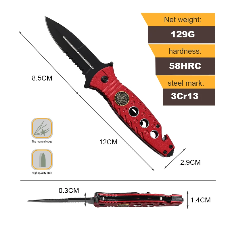 Outdoor Folding Pocket Knife Aluminum Handle for Camping DIY Uses Multifunctional Foldable Blade product view 2