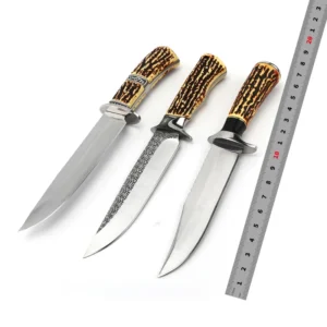 Customizable Knife Design Stainless Steel Hoja Nylon Sheath Imitation Bone Plastic Handle