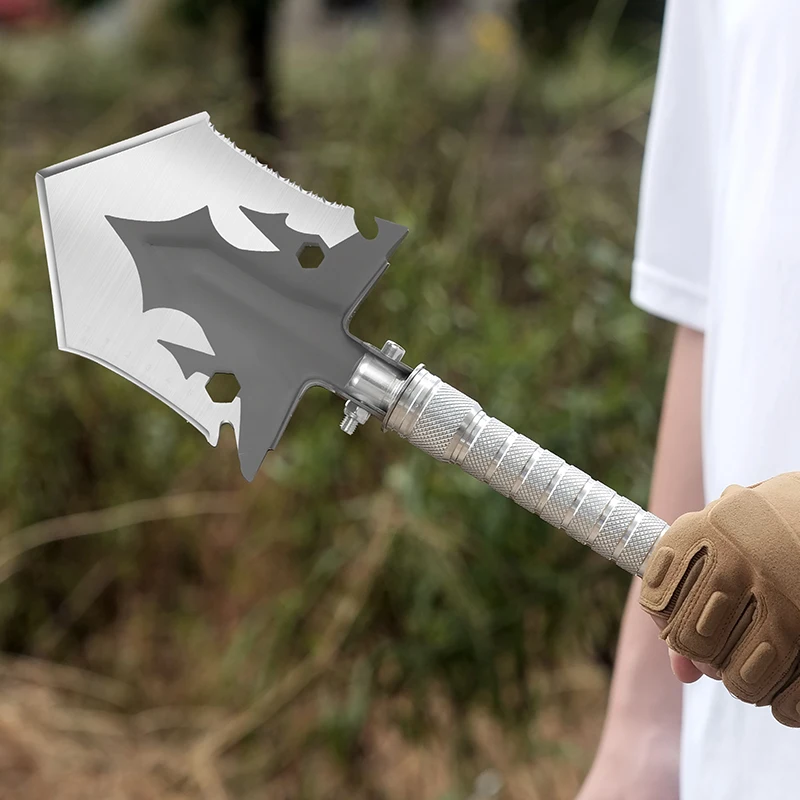 Sale Portable Stainless Steel Outdoor Shovel Knife Whistle Multi Function Folding Camping Equipment product view 2