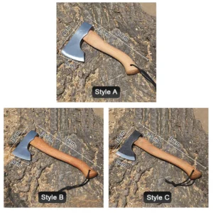 65 Manganese Steel Forged Hand Axe Ergonomic Wooden Handle Wide Edge Casting Head Camping Hunting DIY Industrial Hatchet - product view 2