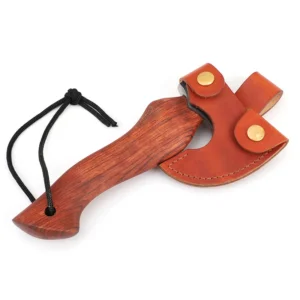 Professional Customized Stainless Steel Axe High Quality Fixed Blade Hatchet with Solid Wooden Handle and Hand Made Leather Bag - product view 2
