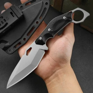 Outdoor Camping Fixed Blade Straight Knife Quality DIY Customizable Steel Blade ABS Handle Sheath