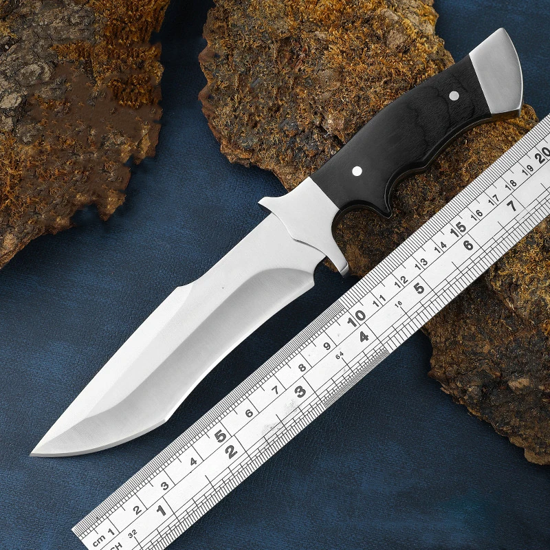 Wholesale Customizable Outdoor Knife 9Cr18 Stainless Steel Blade Blackwood From China product view 3