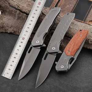 New Outdoor Folding Pocket Hunting Knife with Stainless Steel Handle for Men Gift Custom OEM