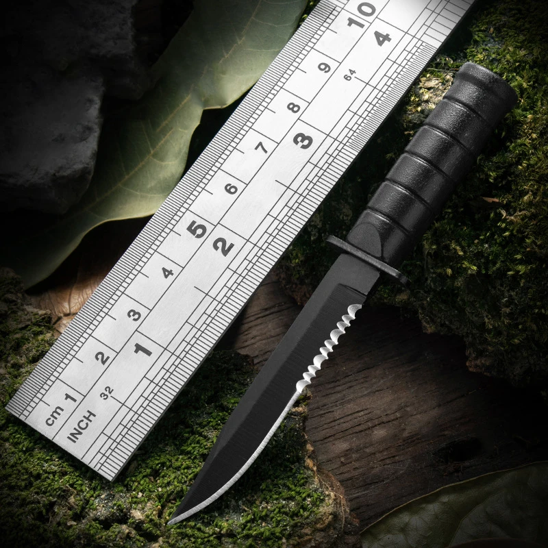 Multi Color OEM Mini Black Oxidized Stainless Steel Fixed Blade Neck Chain Plastic Handle Black Molded Sheath Knife - product view 3