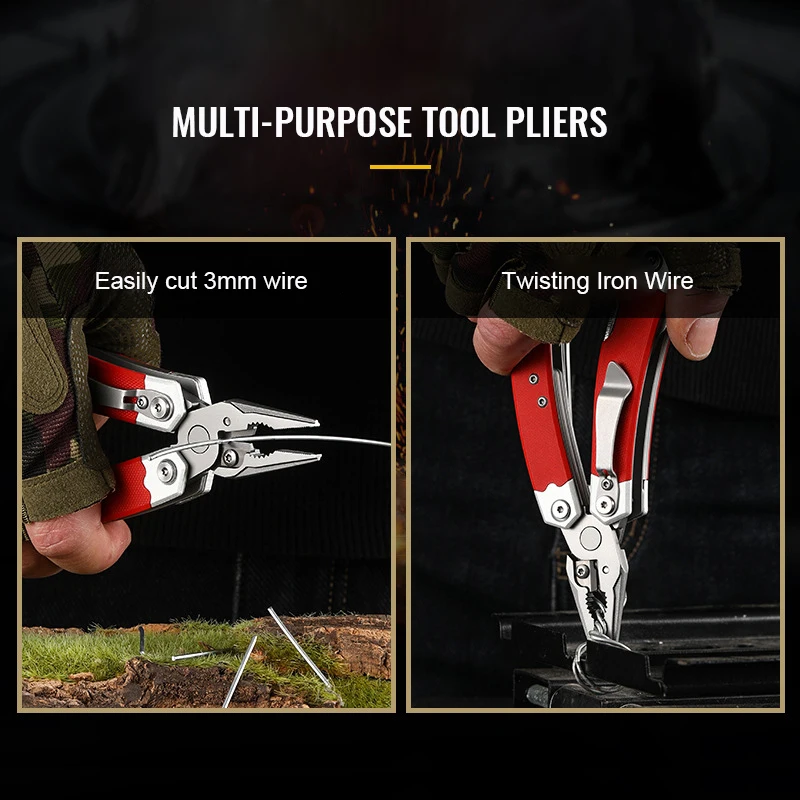 Diy Outdoor Camping Folding Knife Stainless Steel Crimping Wire Breaking Pliers Copper Material Stripping Clamping OEM - product view 2
