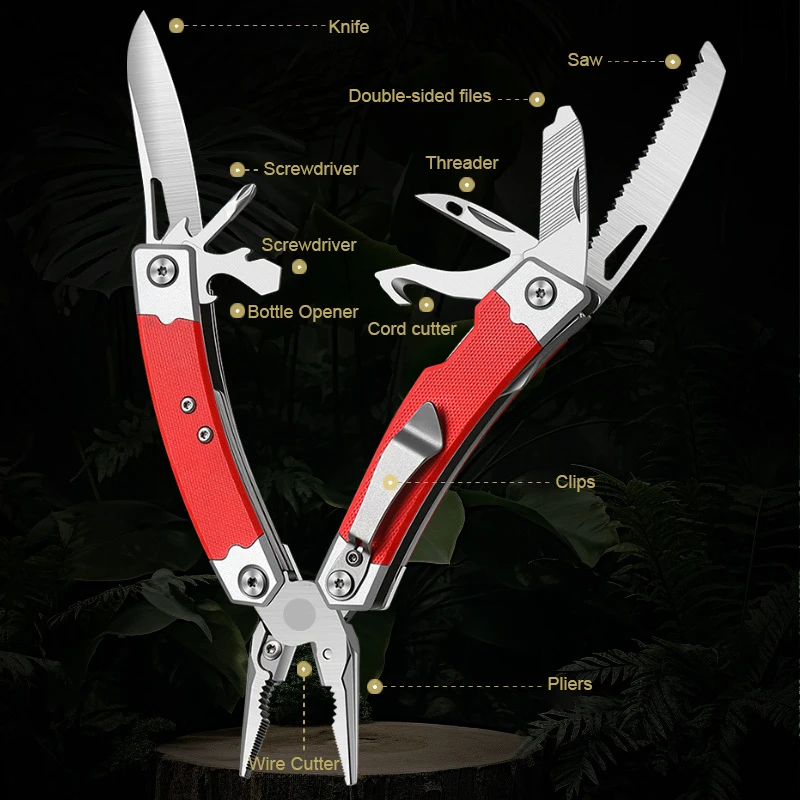 Diy Outdoor Camping Folding Knife Stainless Steel Crimping Wire Breaking Pliers Copper Material Stripping Clamping OEM - product view 3