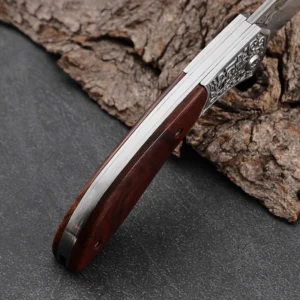 Damascus Pocket Knife Rose Wood Handle Cutlery Table Knife BBQ Meat Slicer Outdoor Camping Foldig Knife Lower Price product view 3