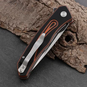 Customizable Mixed Color G10 Handle Pocket Knife D2 Terä Camping Folding Knife Outdoor Moiking Stone Washed CNC Terä