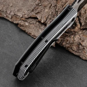 Customizing zebra G10 Handle Pocket Knife 3cr13 Blade Camping Folding Knife Outdoor Hiking Mixed Black Silver CNC Blade product view 2