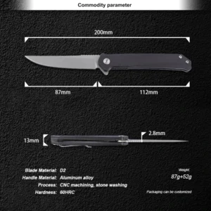 Factory Price Aluminum Handle Pocket Knife Wholesale Camping Folding Knife Outdoor Light Weight Titanium Coated 3cr13 CNC Lemmet product view 2