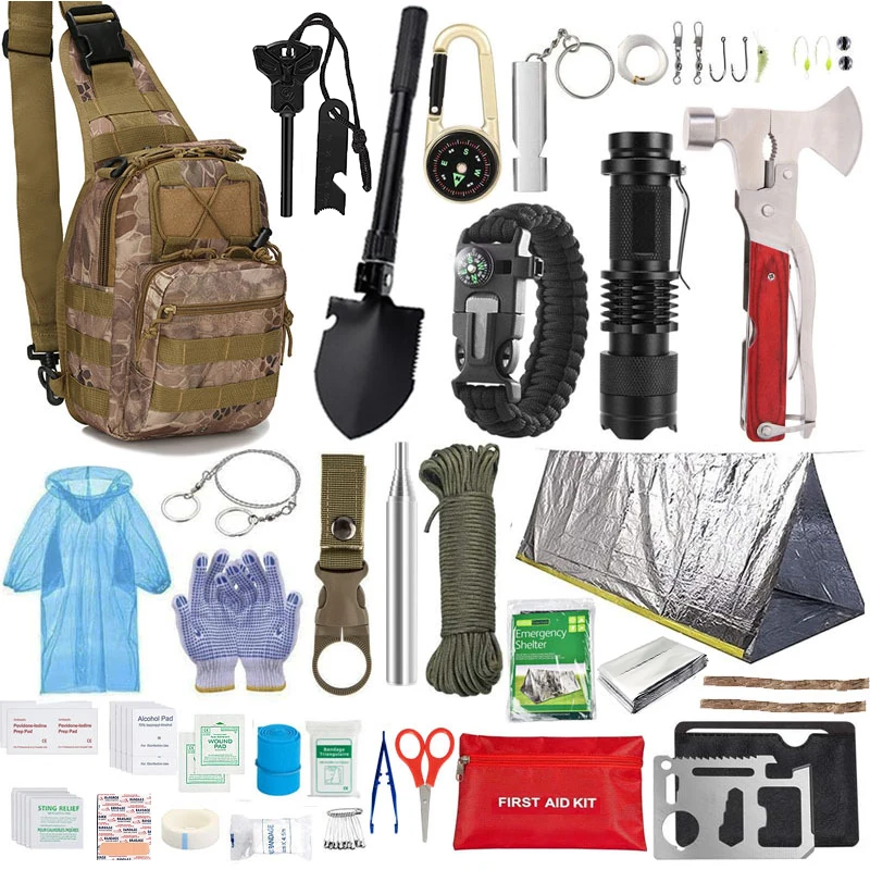 Wholesale Outdoor Camping Kits Green Lining Backpack Water Resistant Material Thickness Zipper Climbing product view 1