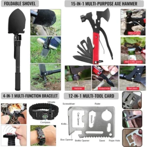 Portable DIY Grade Emergency Kit for Earthquakes Featuring Whistle Made of Durable Polyester Nylon Metal & PVC product view 4