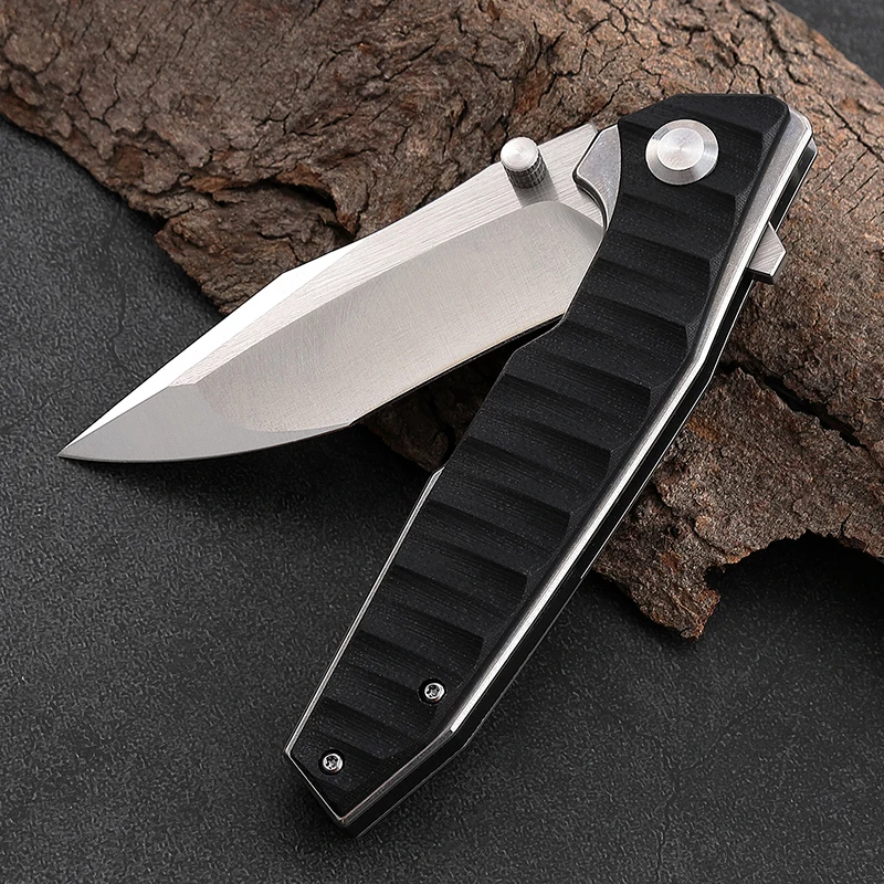 Professional Defense Knife Outdoor Camping EDC D2 Steel G10 Handle Fishing Portable Folding Pocket Knife product view 4
