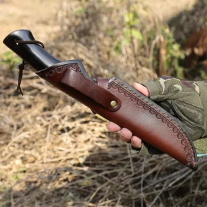 Full Tang Knives Fixed Lâmina Damascus Steel Sharp Bushcraft Knife With Leather Case product view 4
