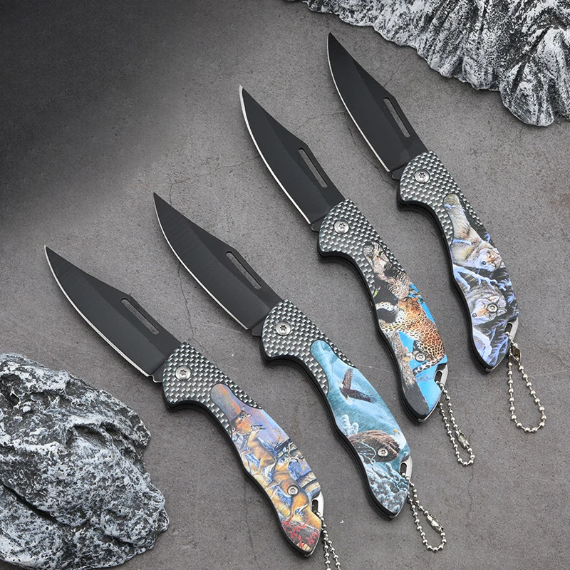 Hunting Survival Knife 3D Printed Outdoor Camping Survival Plastic Handle Lockless Folding Pocket Folding Knives - product view 2