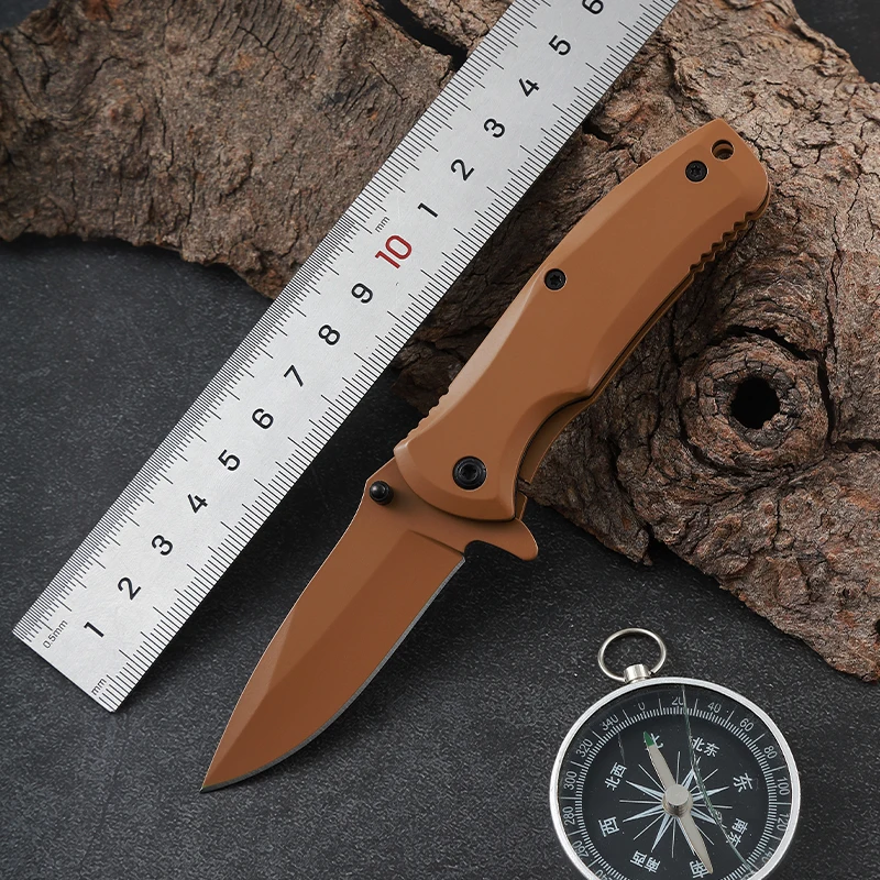 ODM Customizable Color Folding Serrated Blade Coated Pocket Knife Laser Engraved Logo for Camping Hunting 3Cr13 OEM - product view 2