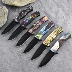 Customizable 3D Printing Pocket Knife Aluminum Handle Folding Knife Lower Cost Wholesale Knife USA Style