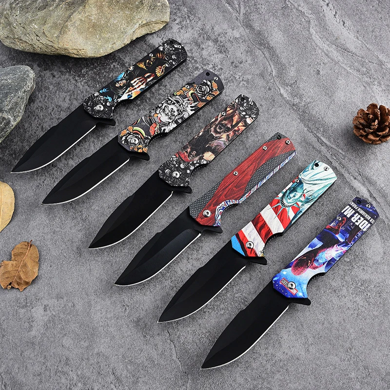 Custom Knife 3D Printed Camping Survival All Steel Handle Lockless Folding Knife Pocket Hunting Folding Knives - product view 3