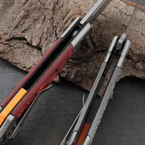 Manufacturer Recommends Hot Seller in Color G10 Handle Folding Pocket Hunting Knife with Red and Black Color