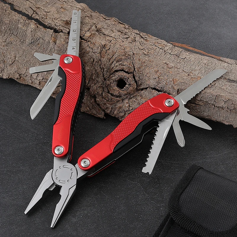Multi Tool Combination Pliers for Camping DIY Red Steel Handle Steel Portable Customizable OEM Support for Crimping - product view 3