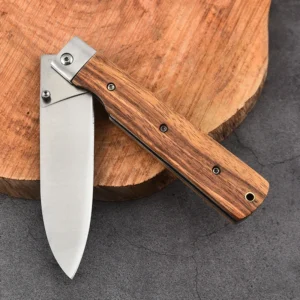 Professional 3Cr13 Stainless Steel Blade Folding Knife Wood Handle Outdoor EDC Sharp Tool for Camping DIY Customization - product view 3