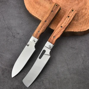 Professional 3Cr13 Stainless Steel Blade Folding Knife Wood Handle Outdoor EDC Sharp Tool for Camping DIY Customization - product view 4