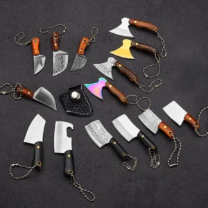 Wholesale Customized Laser logo Mini axe Knife Keychain Knife Outdoor EDC Camping Pocket Portable Pocket Gift Knife product view 2