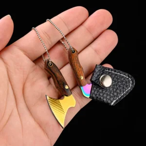 Wholesale Customized Laser logo Mini axe Knife Keychain Knife Outdoor EDC Camping Pocket Portable Pocket Gift Knife product view 3