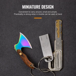 Wholesale Customized Laser logo Mini axe Knife Keychain Knife Outdoor EDC Camping Pocket Portable Pocket Gift Knife product view 4