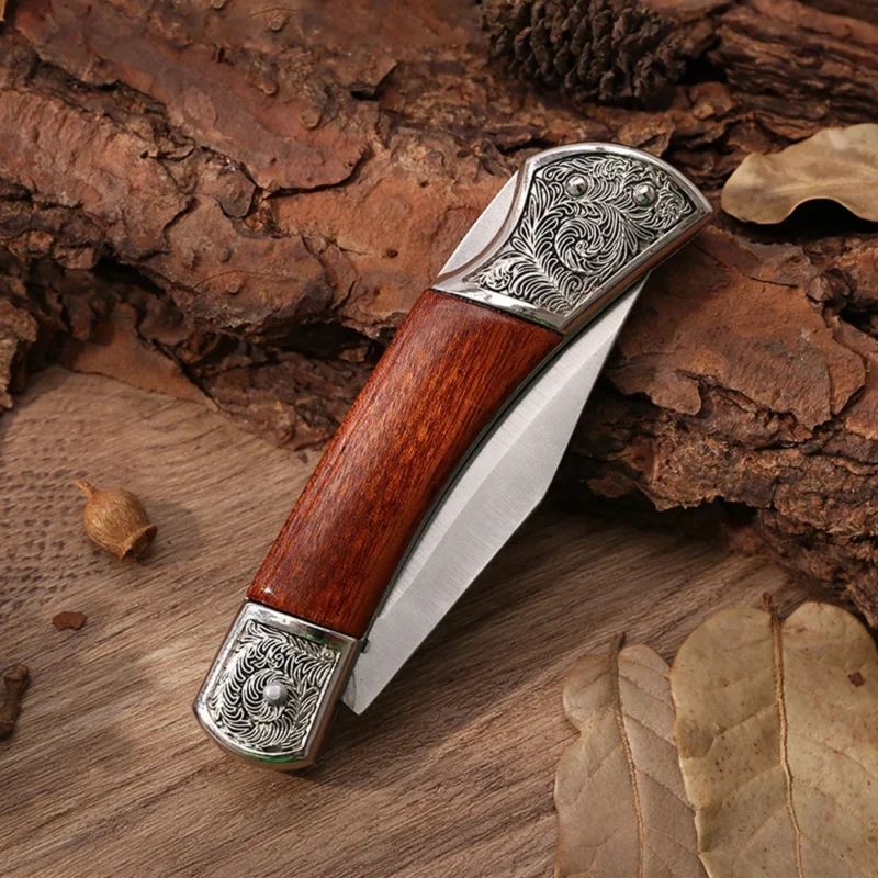 EU 3cr13 Stainless Steel Blade 3d Printing Wood Handle Camping Pocket Lockback Folding Fruit Knife - product view 4