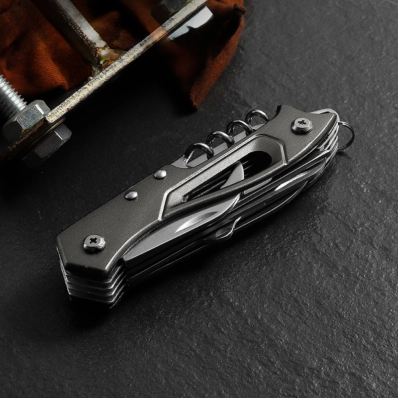Stainless Steel Folding Knife Aluminum Handle Multi Tools Men Survival Camping Pocket Knife Keyring Gift Instructions - product view 4