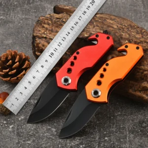 Foldable Blade Pocket Knife with Liner Lock Compact Belt Clip Outdoor Camping Aluminum Anodized EDC Tool