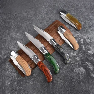 Classic Forge De Laguiole Knife Olive Ram Crust Resin Diamond Wood Handle Brushed Stainless Steel Folding Knife Camping - product view 3