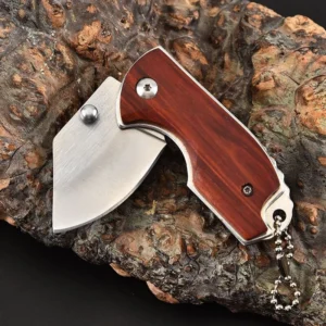 Folding Mini Pocket Knife Diamond Wooden Handle EDC Knife Keychain Camping Outdoor Durable Knife Factory