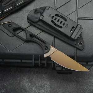 Ultra Light Willow Fixed Blade Knife Anyon Drab Drop Point Blade Skeletonized Black G10 Handles DuoTone Kydex Sheath - product view 3
